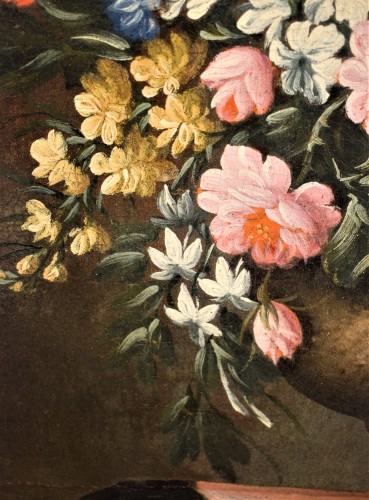 18th century - Pair of still lifes with floral compositions,  Giacomo Nani (Naples 1698-1755)